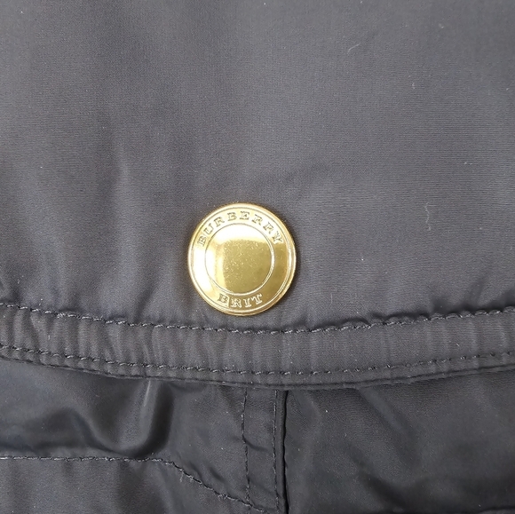 Burberry Brit down puffer parka double breasted blue zipper button closure. - Picture 11 of 12